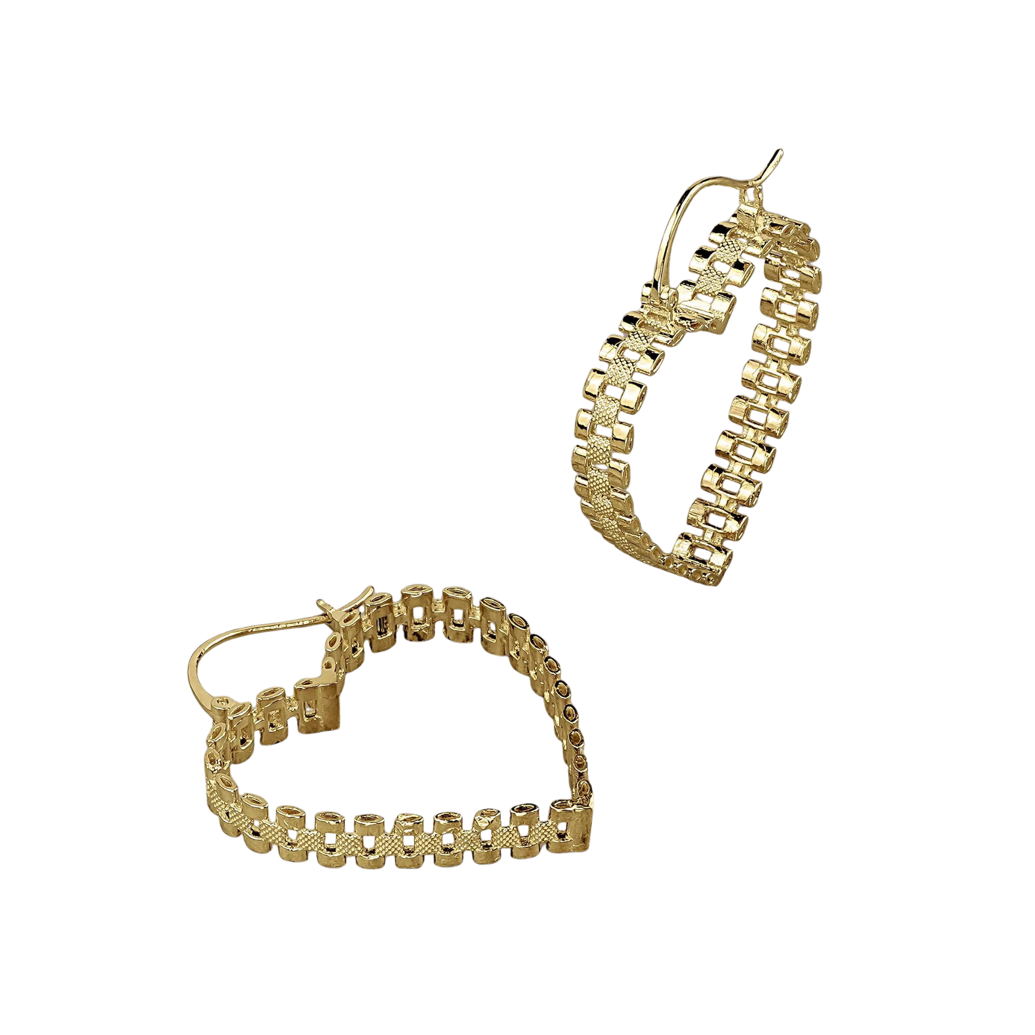 Golden Garden Heart Hoops ✨